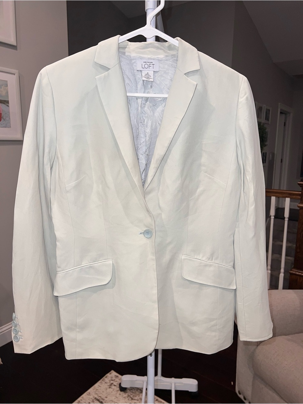 LOFT Mint Green Single-Button Blazer